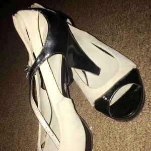 black and white dress heels